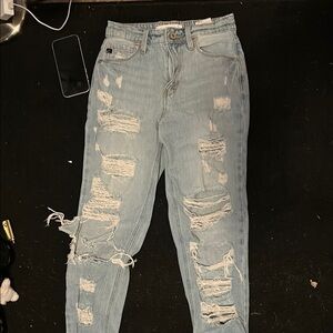 KanCan Blue Boyfriend Jeans Distressed Style